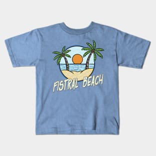 Fistral BeachCornwall, Cornish Surfing beach, Back graphic Kids T-Shirt